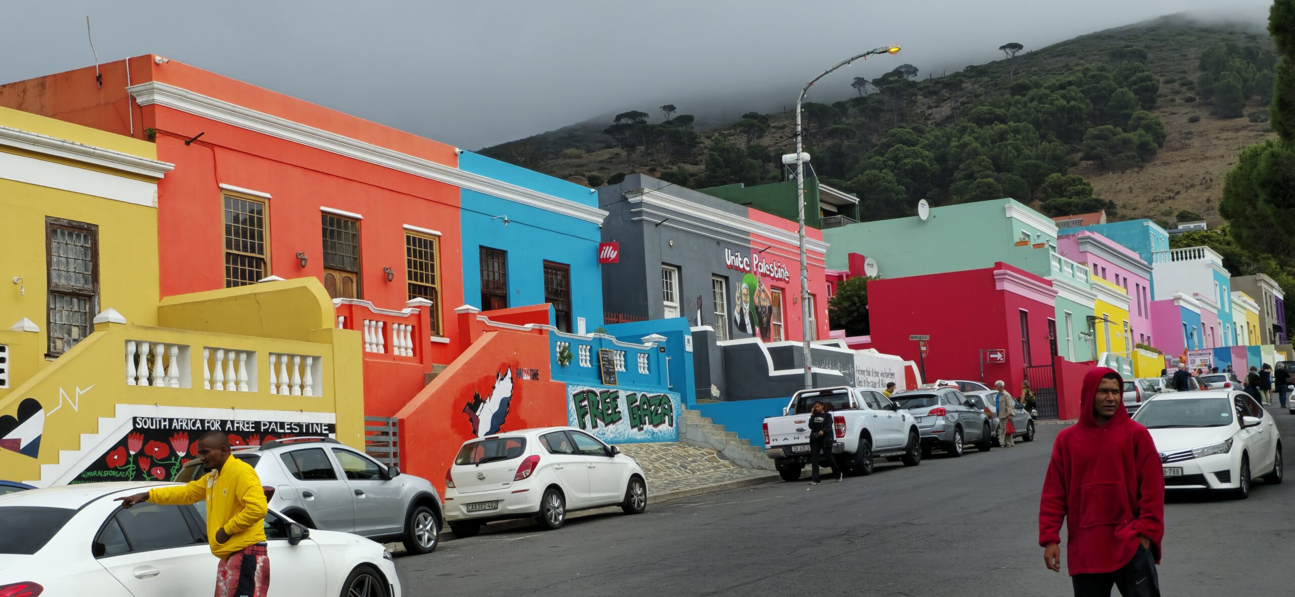 Bunte Häuser im Bo-Kaap Viertel in Kapstadt