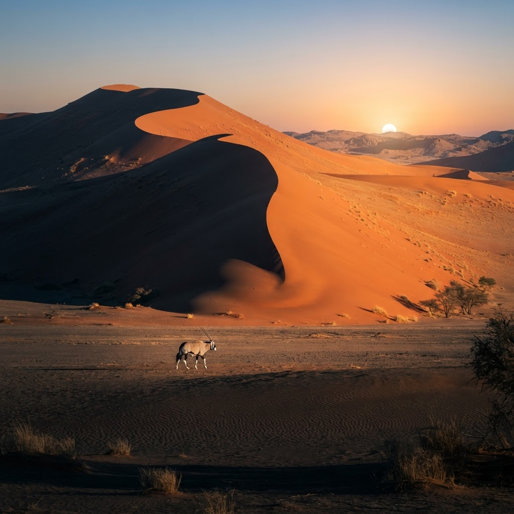 Die roten Dünen von Sossusvlei in der Namib-Wüste