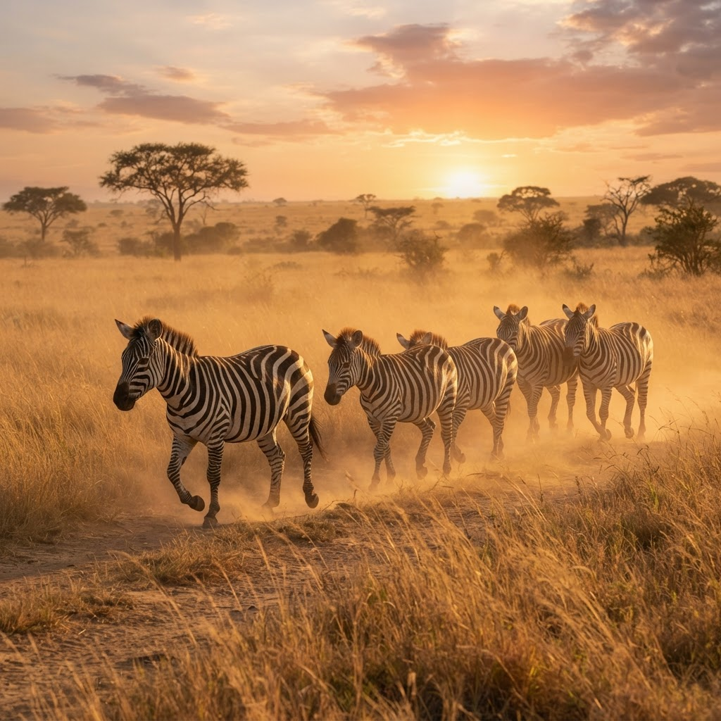 Zebras in der Savanne